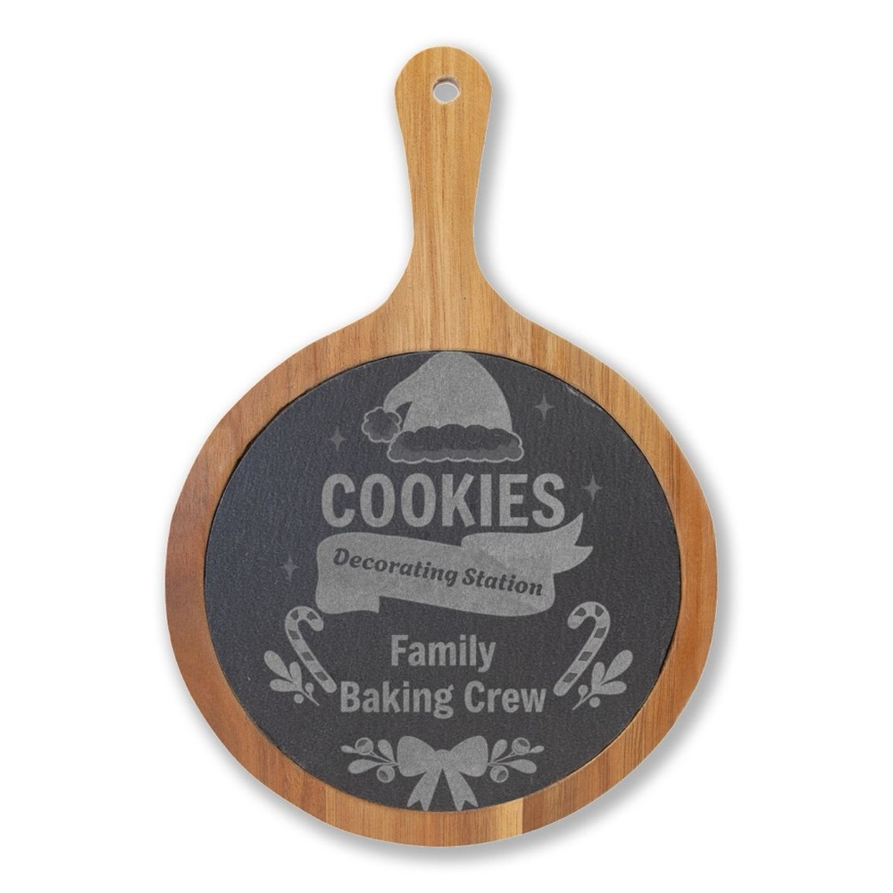 Wooden and Slate Cookie Decorating Board